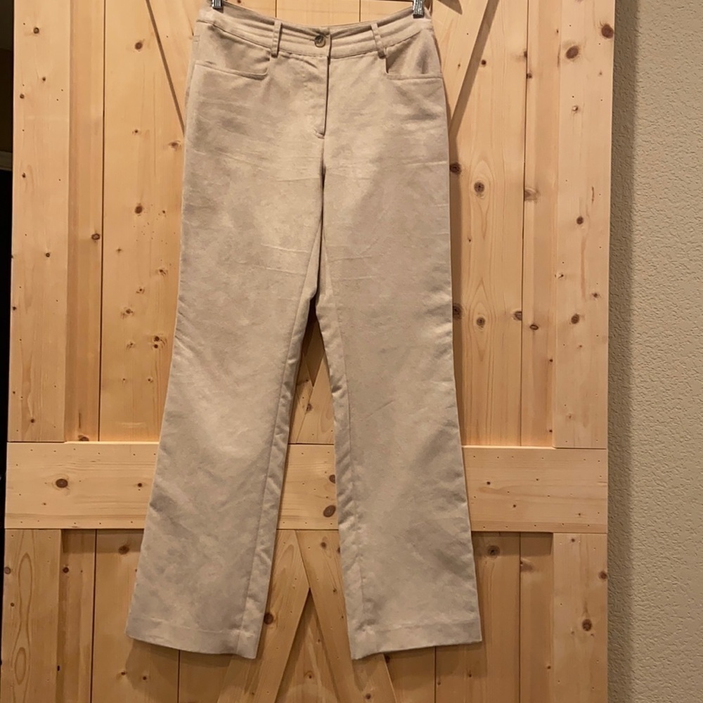 Icicle Shanghai Faux Suede Pants Wide Straight Leg Size 6